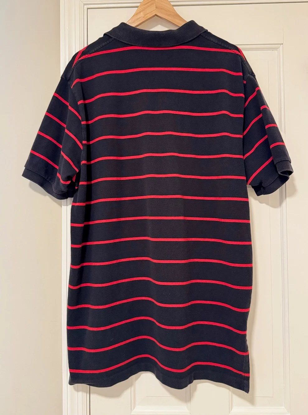 Vintage 90s Polo Ralph Lauren Striped Piqué Cotton Striped Polo Shirt Men's XXL